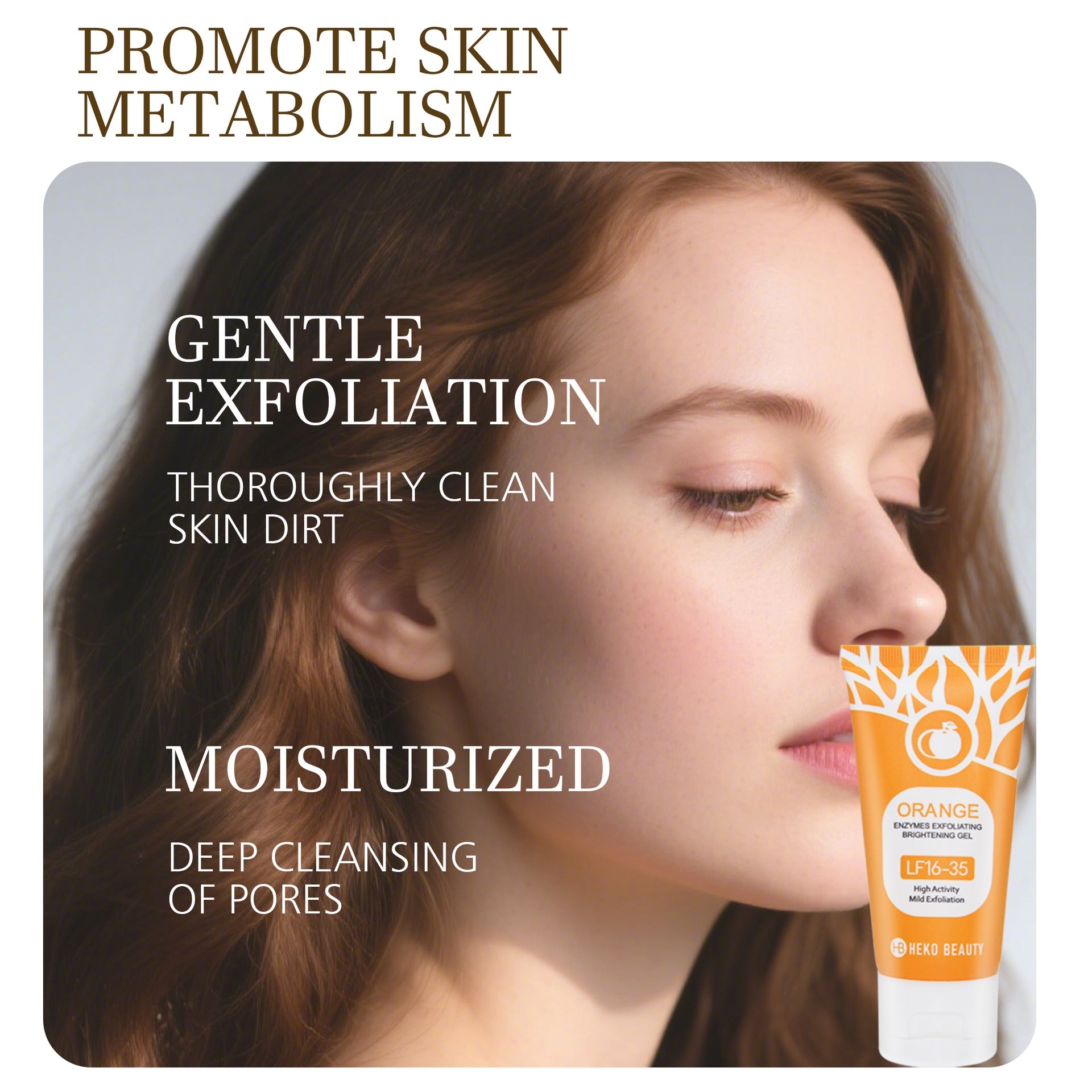 Orange Enzyme Exfoliating Gel Facial Deep Cleansing Moisturizing Gentle Rubbing Mud Exfoliating Skin